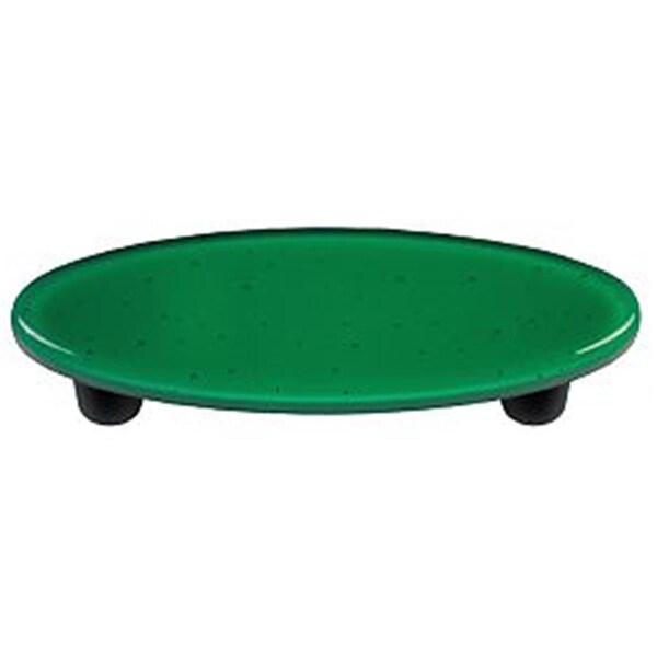 Palacedesigns Emerald Green Oval Glass Cabinet Pull - Black Post PA949734 - main